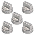 Qzanyee 5 Packs Gas Stove Knobs Replacements for GE Stove Knob Stainless Steel Range Burner Control Knob
