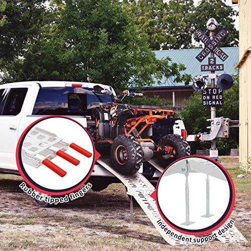 Truck Loading Ramps with Support Legs, 7.5FT Aluminum Folding Ramps, 2650lbs Max Loading, 2Pcs E6452