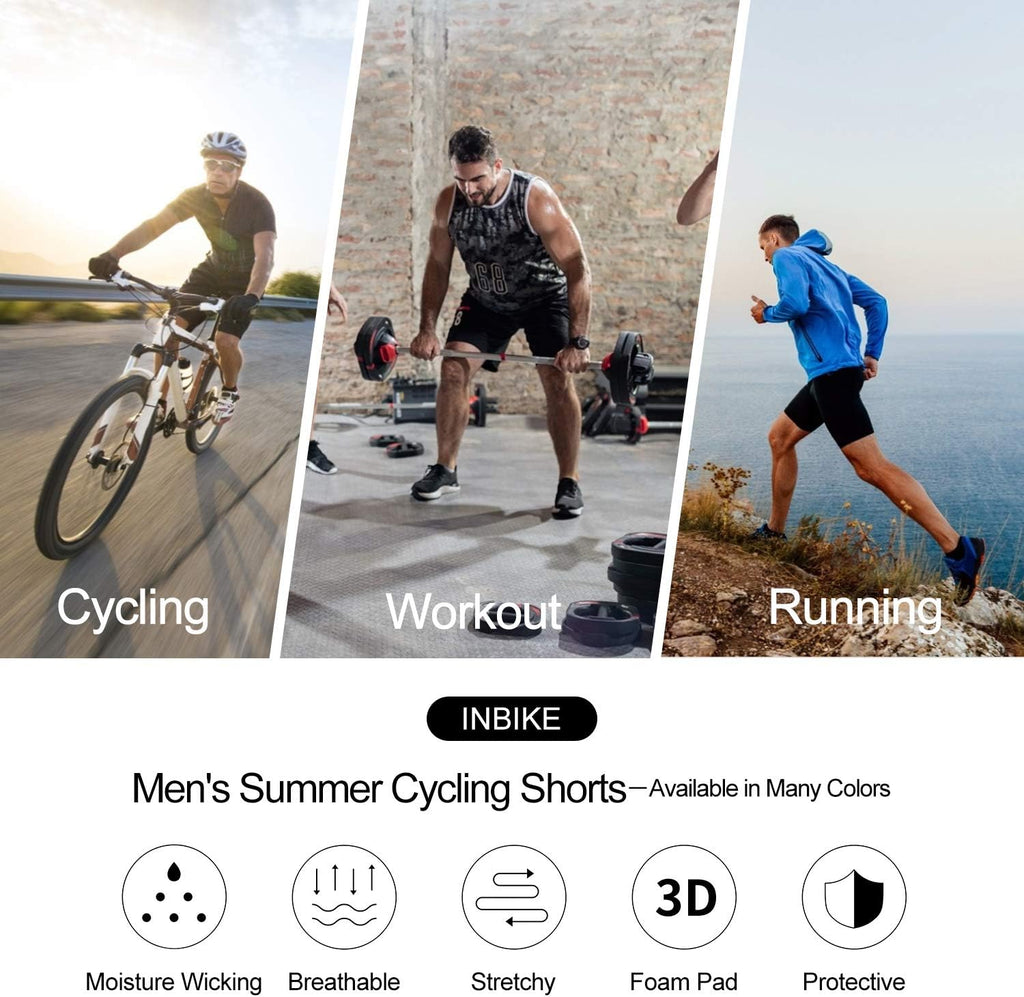 3D Padded Cycling Shorts for Men, Waterproof, Blue E959674
