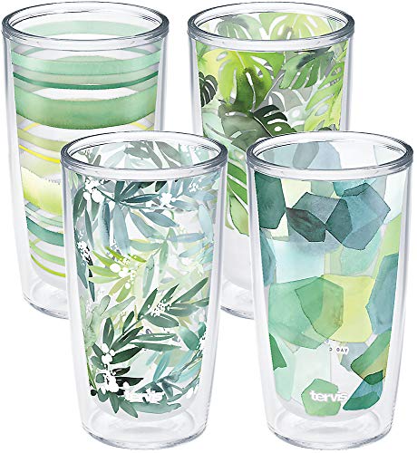 Green Crystal Double Walled Insulated Tumbler Travel Cup, 16oz C6695