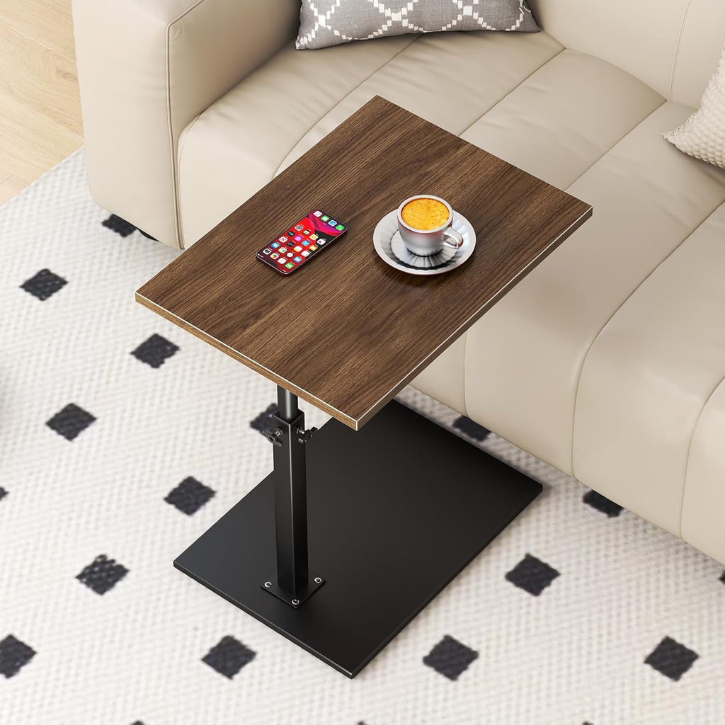 Adjustable C Table End Table with 360° Swivel, Slide Under Couch for Living Room X2463