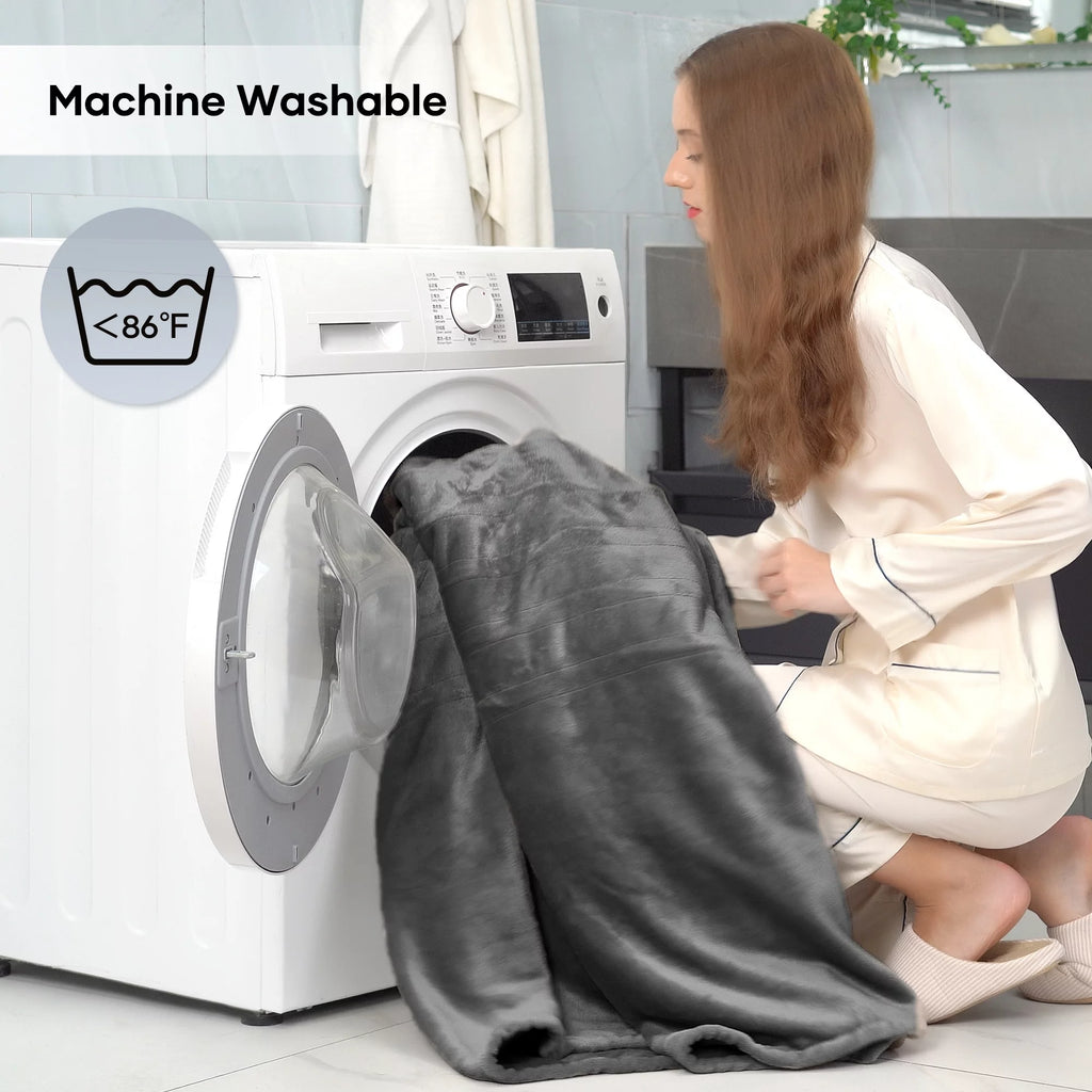 Electric Heated Blanket Full Size with 4 Heating Levels, 10H Auto-off, Machine Washable W23566