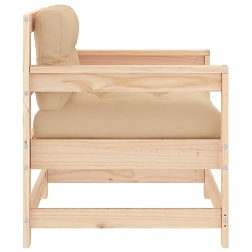 Patio Chairs with Cushions 2 pcs Solid Wood Pine, Brown B375751
