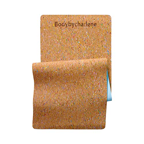 Air Cork Yoga Mat - Bodybycharlene - Non Slip, Anti Skid Cork Surface with TPE Backing - 71"X24"X10mm Thick Yoga Mats!