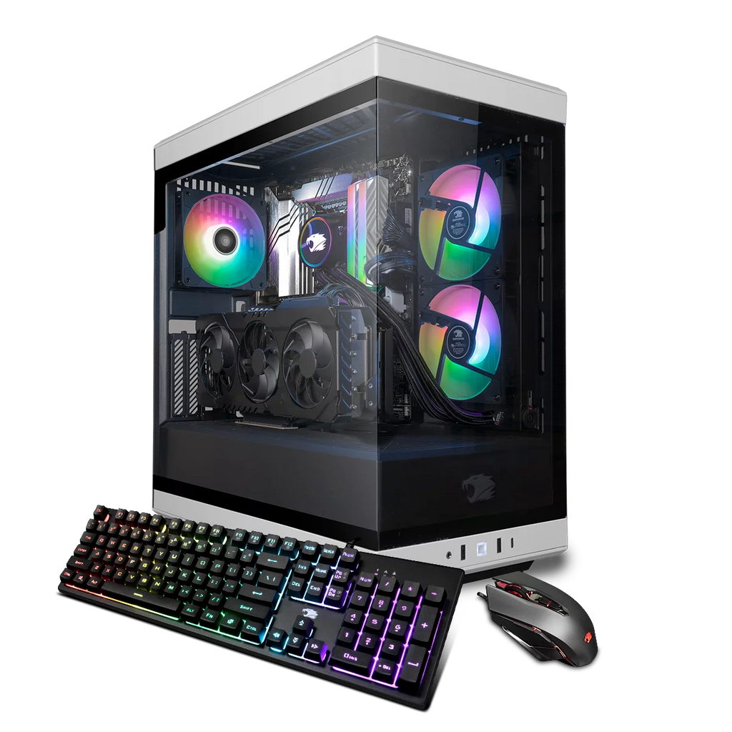 iBUYPOWER Y40 Pro White Gaming Desktop PC - AMD Ryzen 9 7900X - NVIDIA GeForce RTX 4070Ti Super 16GB - 32GB DDR5 RGB RAM - 2TB NVMe
