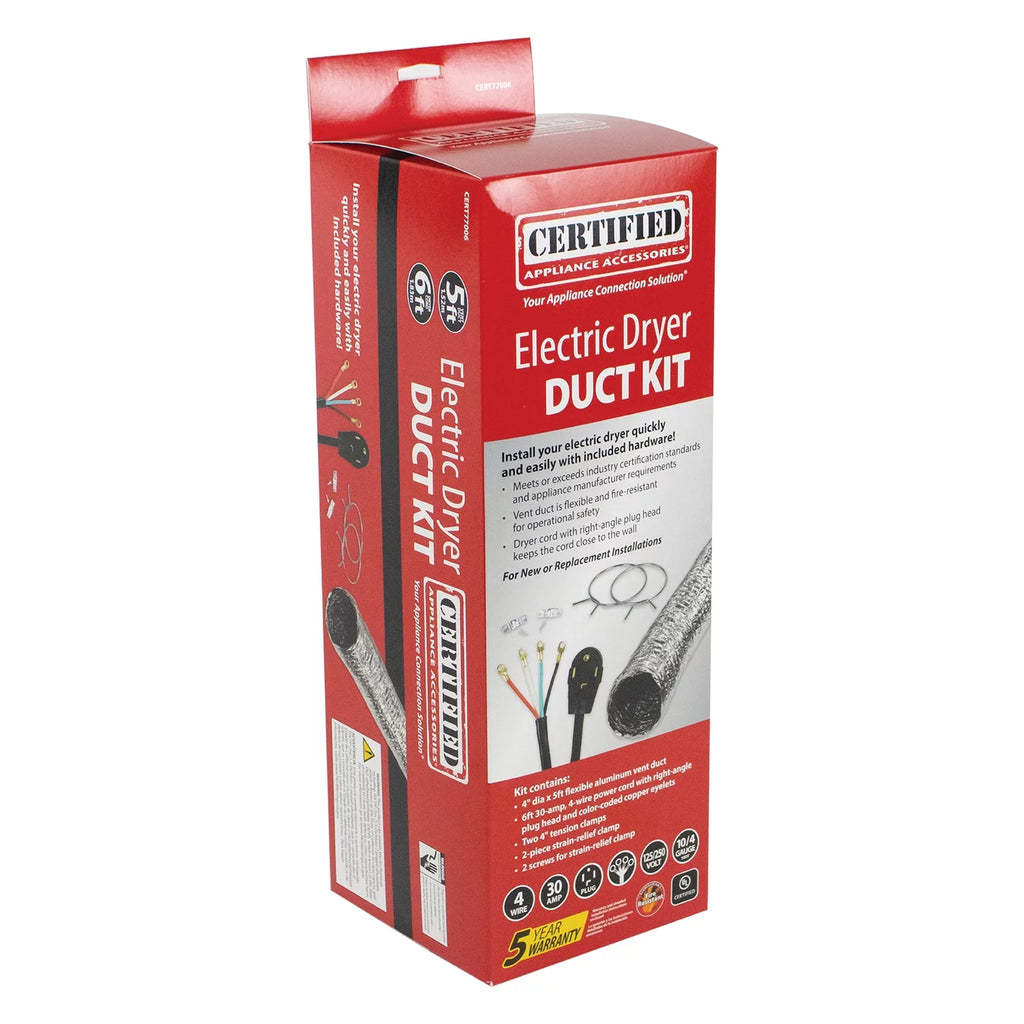 Electric Dryer Flex Duct Kit with 4-Wire 30-Amp 6ft Cord W967668