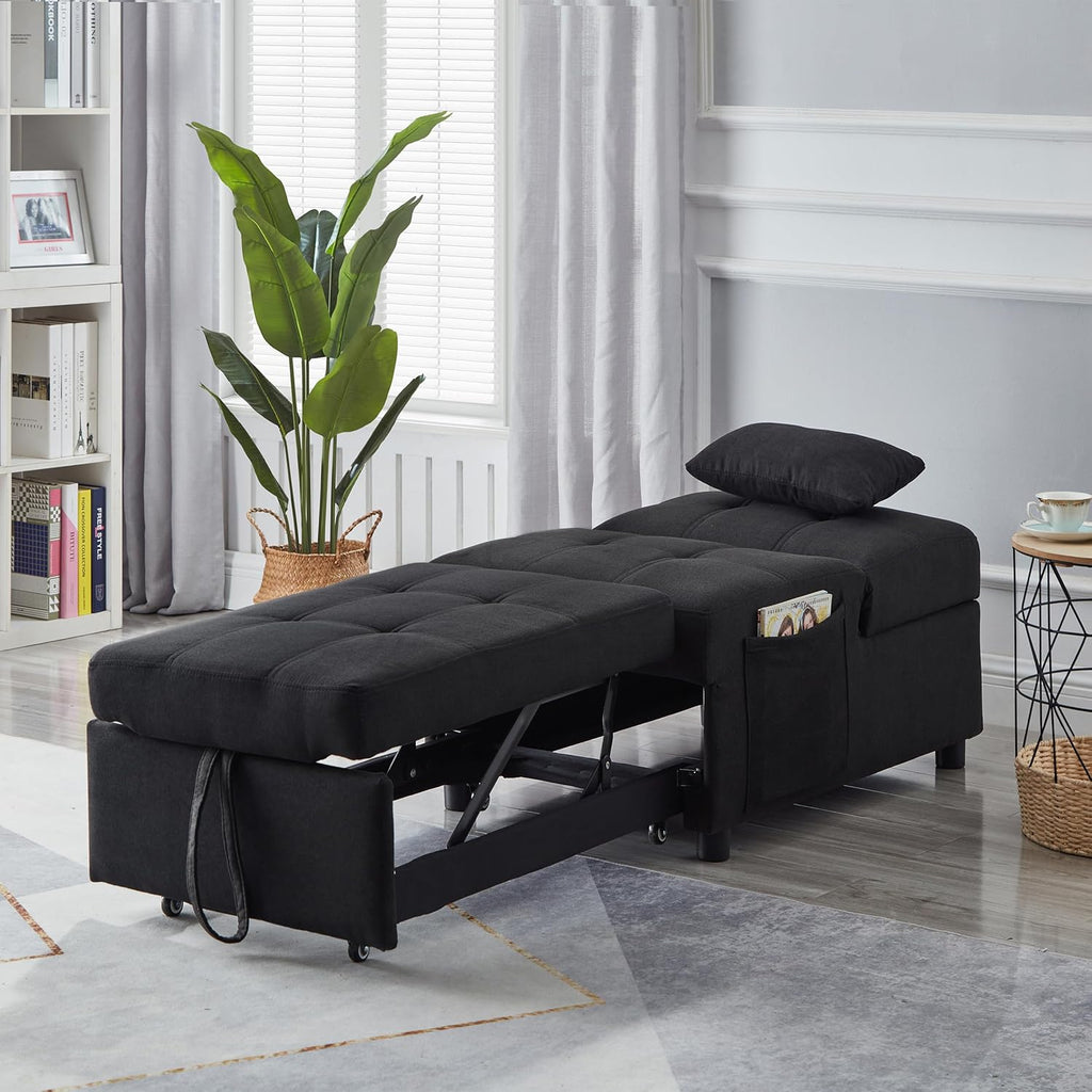 Convertible Sleeper Chair Bed, Fold Out Single Sofa, Ottoman and Chaise Lounge N29851