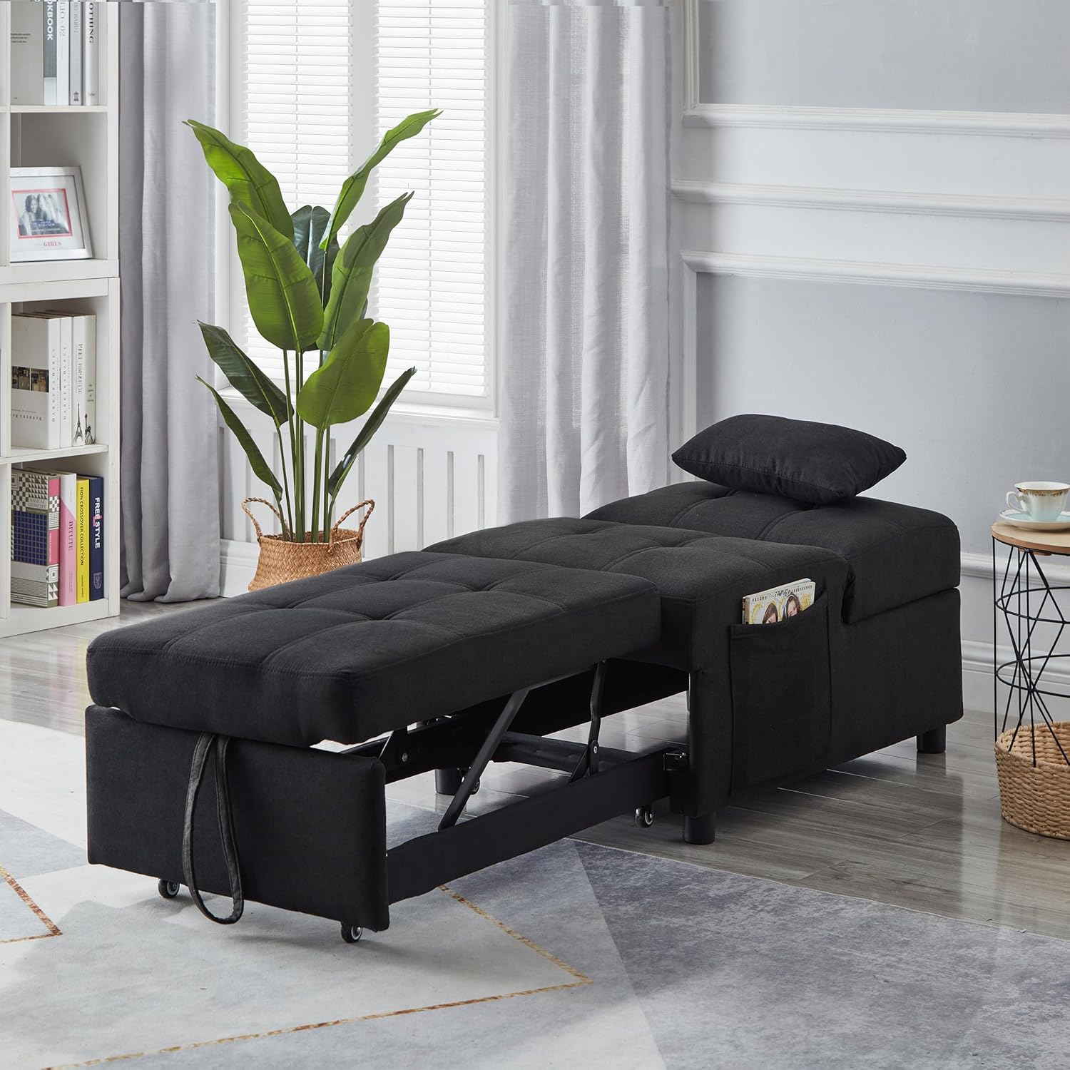Convertible Sleeper Chair Bed, Fold Out Single Sofa, Ottoman and Chaise Lounge N29851