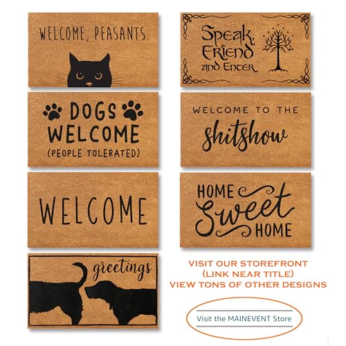 Cat Front Door Mat 30x17 Inch, Coir Outdoor Doormat T726