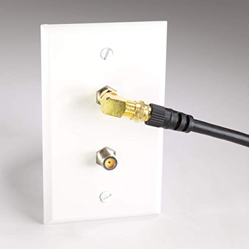Gold Coaxial Cable Right Angle Connector 25 Pack for TV Mounting J9437