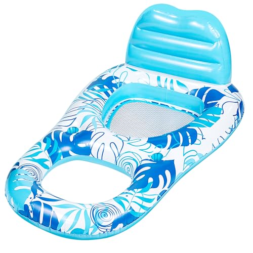 Inflatable Pool Lounger with Cup Holders and Foot Rest P202