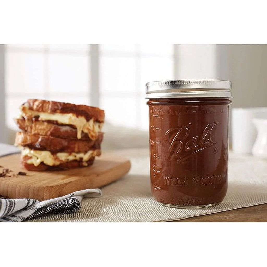 Wide Mouth Pint 16-Ounce Glass Mason Jar with Lids and Bands, 12-Count P59839