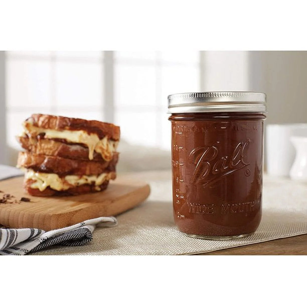 Wide Mouth Pint 16-Ounce Glass Mason Jar with Lids and Bands, 12-Count P59839