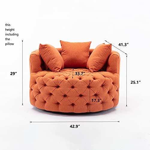 Swivel Accent Chair Chaise Lounge Indoor Leisure Barrel Sofa Club Chair P464991