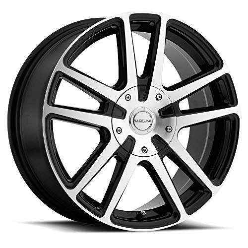 Raceline Wheels 145M Encore Wheel Black W/Machined Finish 15X7"4X100/4X108 Bolt Pattern +40mm Offset/(5.57"B/S) 10 Spoke Aluminum Passenger Car Wheels, Full Size Replacement Black Car Rims