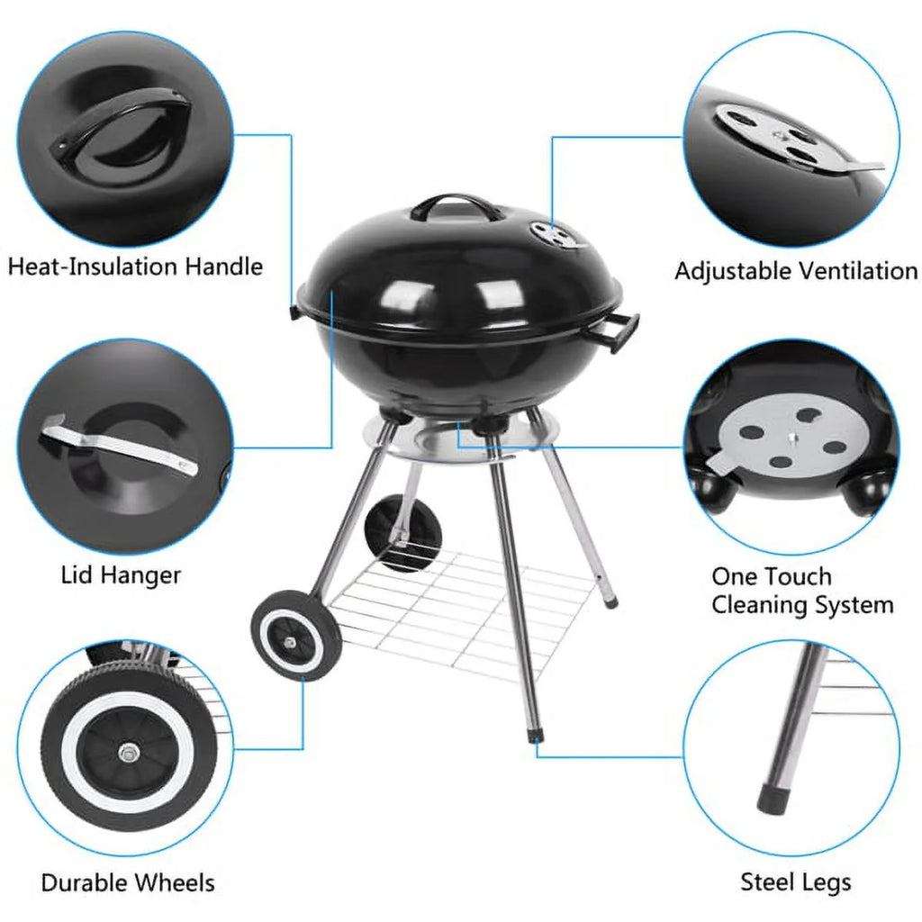 Charcoal Grill Outdoor Portable BBQ Stainless Steel 18 Inch J905