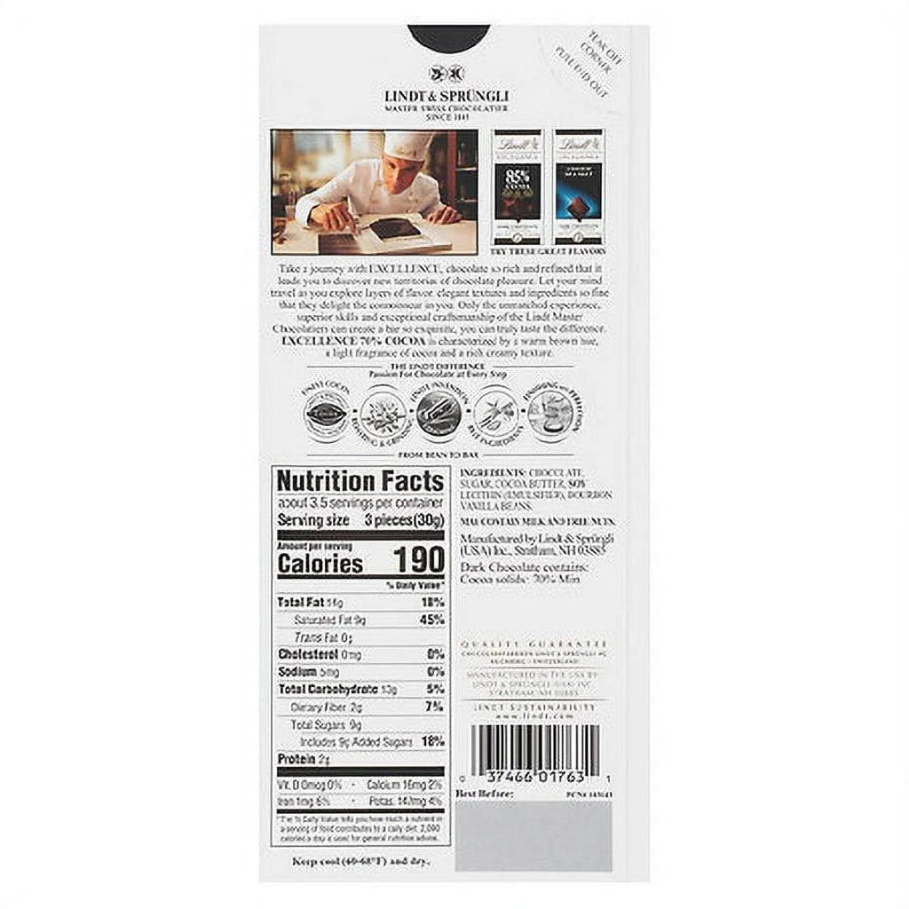 70% Cocoa Dark Chocolate Bar 3.5oz, 2-Pack C9989