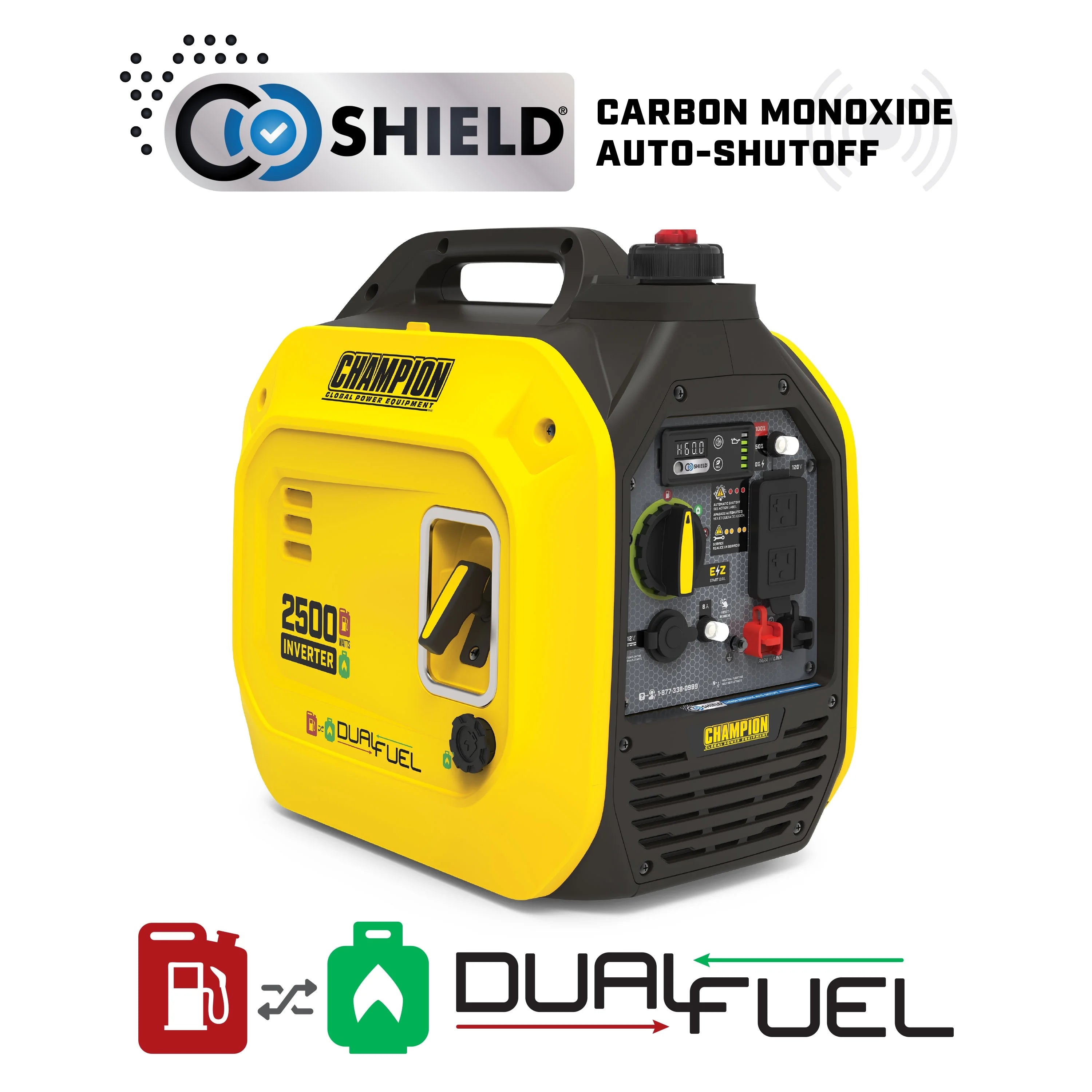 2500-Watt Dual Fuel Portable Inverter Generator with Quiet Technology Y5656
