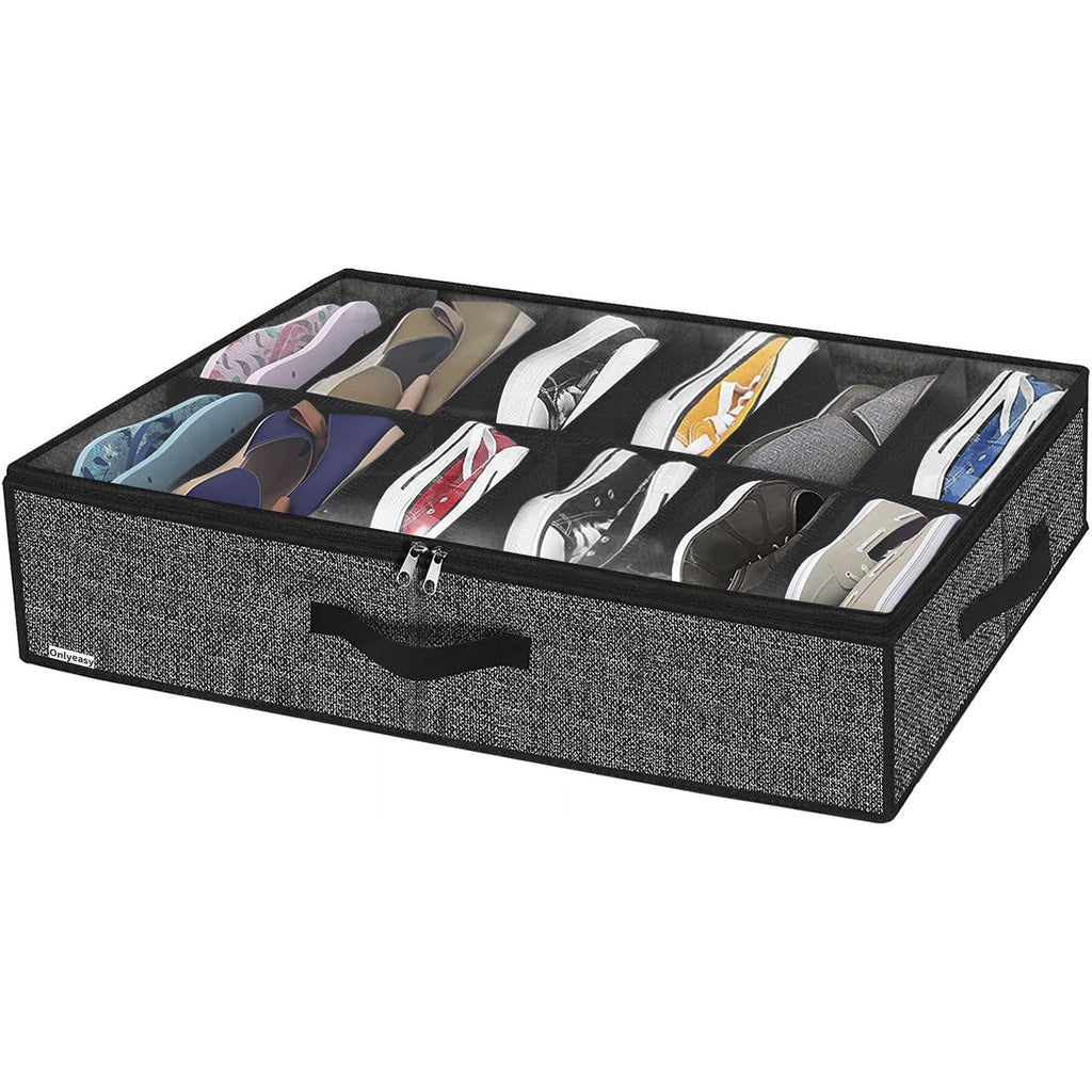 Under Bed Shoe Storage Organizer with Clear Window, Foldable F8804