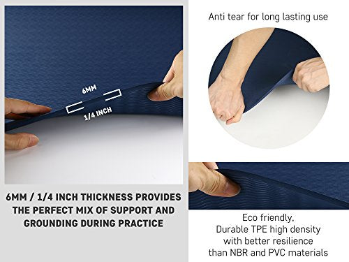 Extra Thick Yoga Mat for Joint Protection, Non Toxic, Non Slip D2758