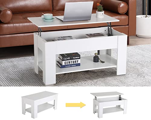 Lift Top Coffee Table for Living Room, Wooden Coffee Table with Storage Shelf/Hidden Compartment, Modern Coffee Table Center Table Tea Table Reception Room/Office/Living Room furniture, Black
