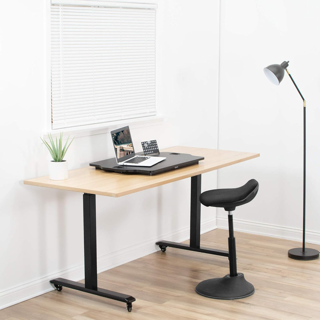 Adjustable 27 inch Standing Desk Converter, Sit Stand Tabletop Riser Workstation, Black Q15947
