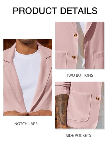 Men's Casual Linen Blazer Suit Jacket Slim Fit Lightweight N6986