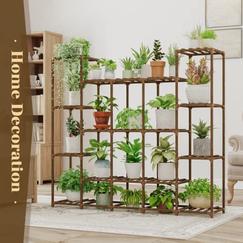 Plant Stand Indoor Large Plant Shelf Wide Tall Outdoor Plant Holder Wood for Multiple Plants Plant Rack R817407