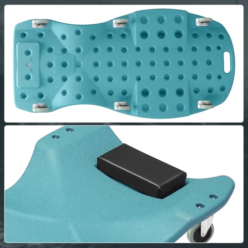 Low Profile Automotive Creeper with Padded Headrest, Red U80837