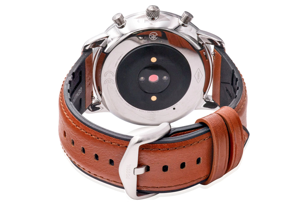 Men's Hybrid Smartwatch with Brown Leather Strap H544833
