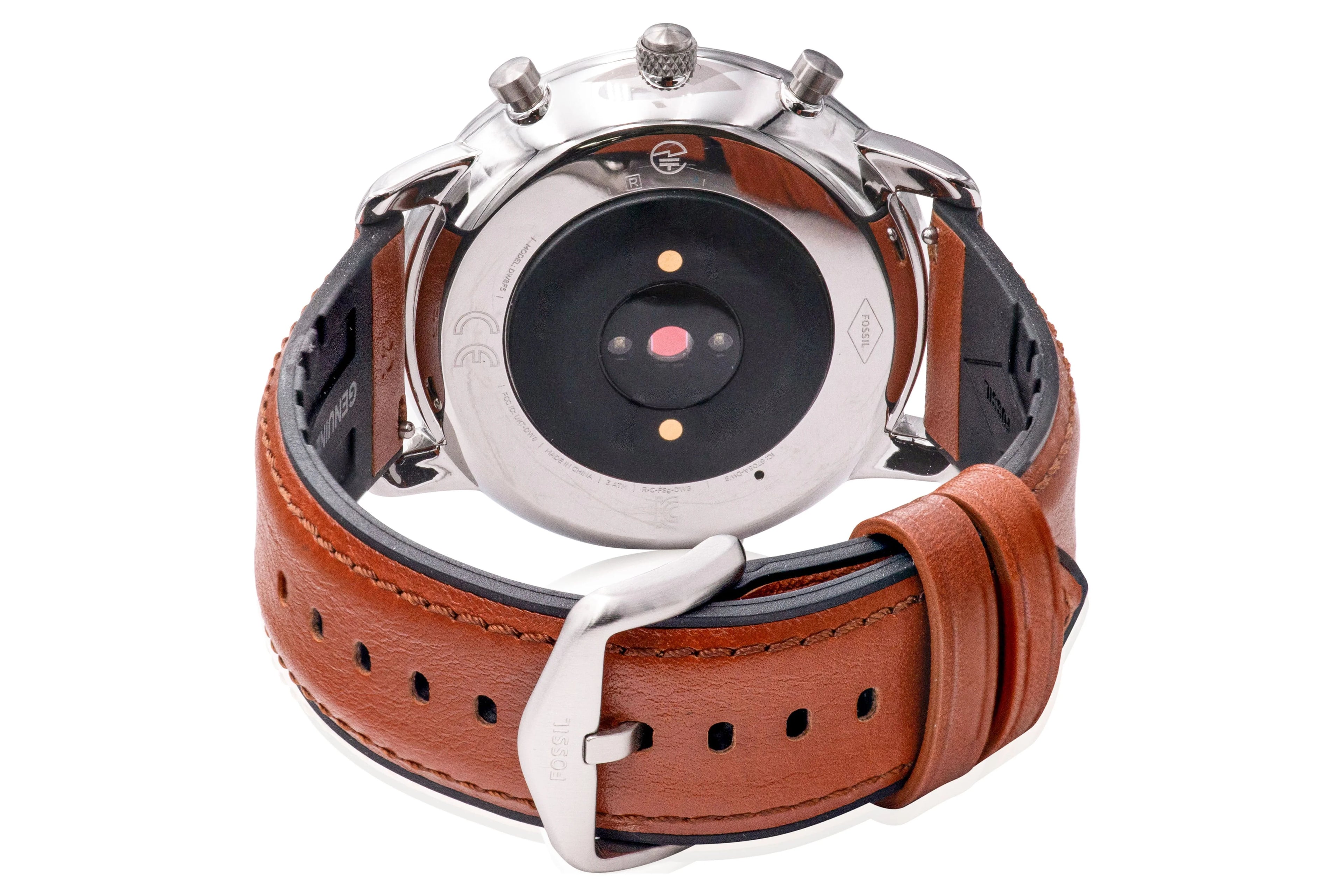 Men's Hybrid Smartwatch with Brown Leather Strap H544833