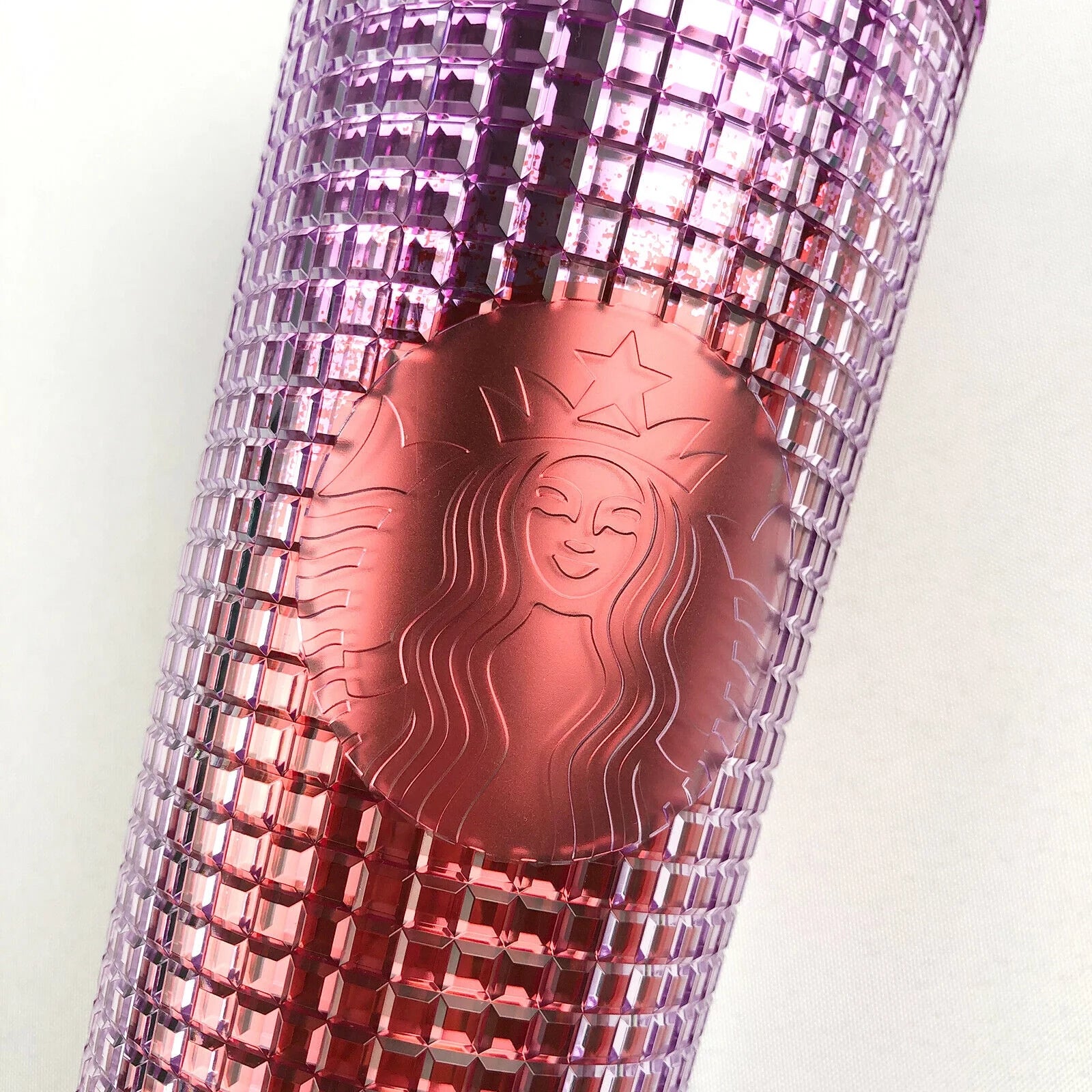 24oz Pink Purple Grid Cold Tumbler P4455