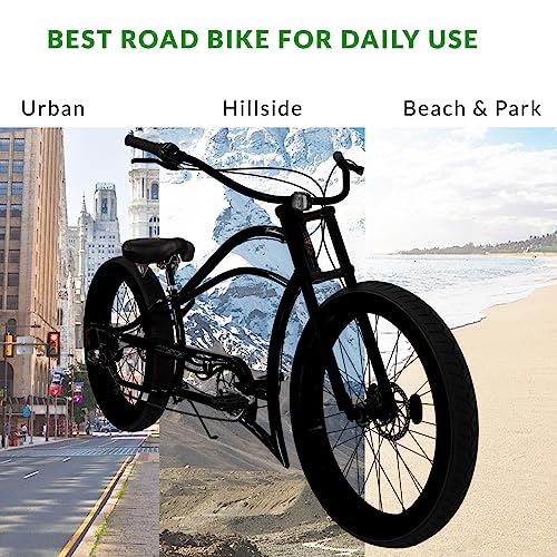 26" Stretch Cruiser Bicycle, Hi-Ten Steel Frame for Adults Z63556