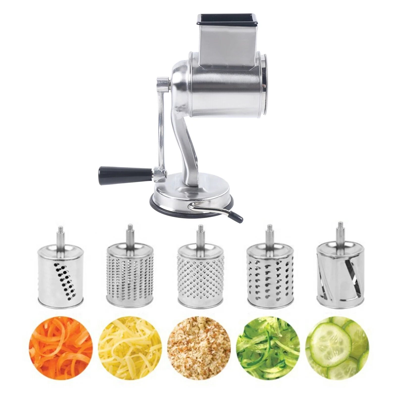 Stainless Steel Rotary Grater with 5 Drums M8846