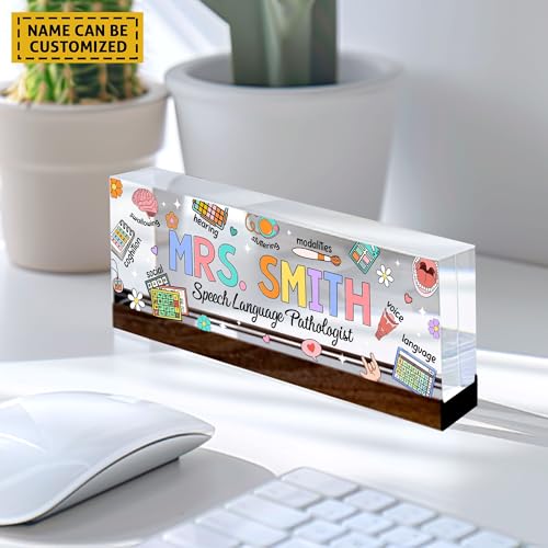 Personalized Librarian Desk Name Plate, Acrylic Block Gift I642516
