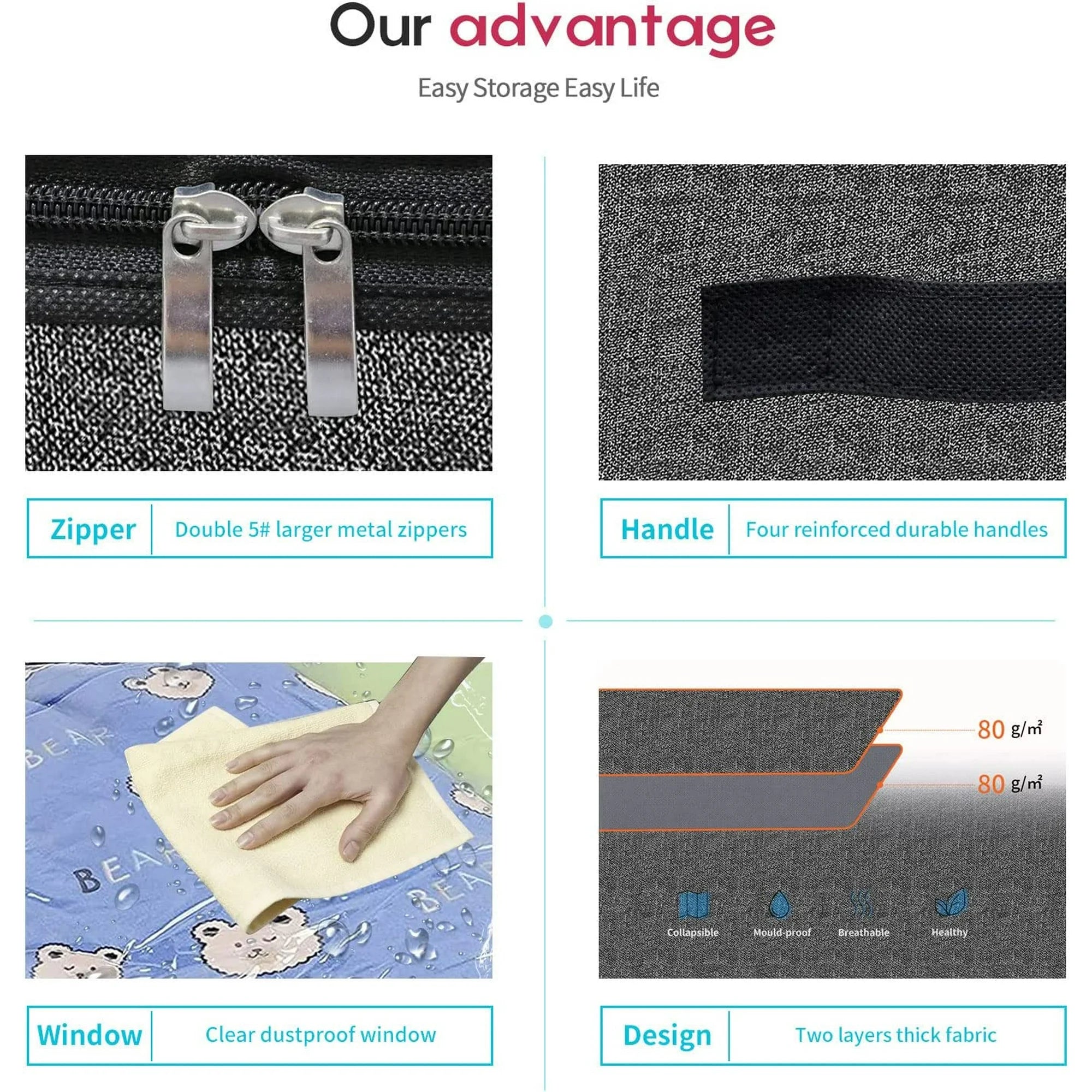 Foldable Underbed Storage Bags with Clear Window X23566