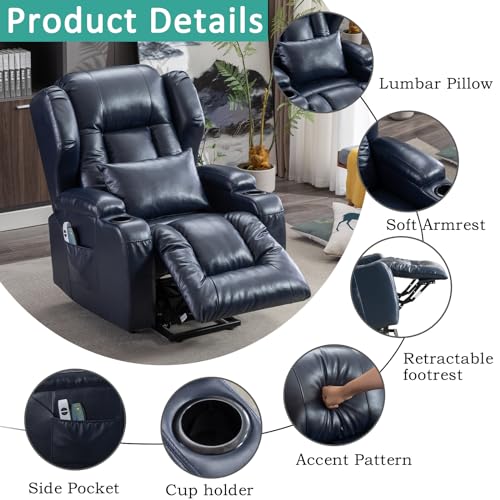 Electric Power Lift Recliner Chair with Massage & Heat for Elderly Y78444