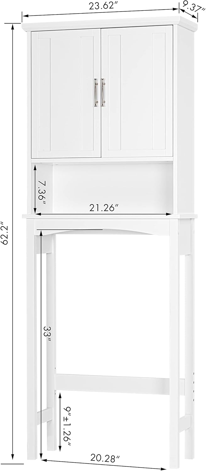 Over The Toilet Storage Cabinet, Bathroom Shelf, White Y5988