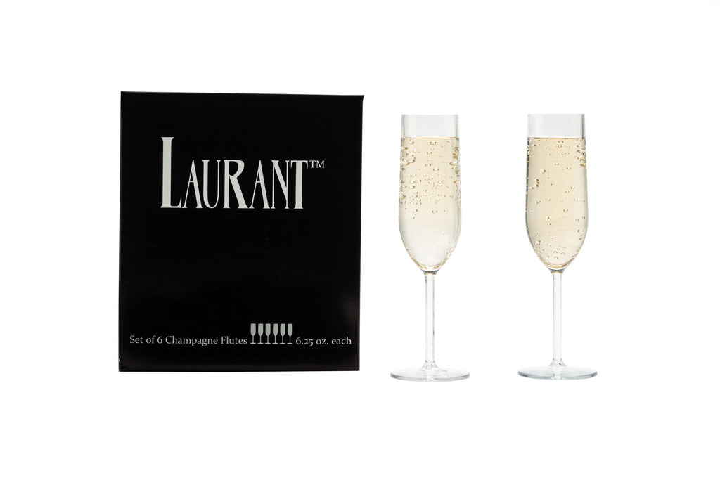 Champagne Flutes, Crystal Clear, Dishwasher-Safe (Set of 6) E58234