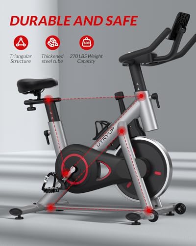 Exercise Bike, Stationary Bike for Home, Indoor Cycling Bike with Silent Belt Drive H179