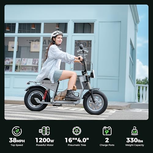 Electric Scooter for Adults, 28 Miles Range, 14'' Fat Tire, with Turn Signals L38069