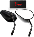 MZS Motorcycle Mirrors Blcak, M8 Touring Rear View Handlebar Side Mirror Accessories Compatible with Sportster Road King Street Glide Electra Dyna Softail Ultra Vrod CVO