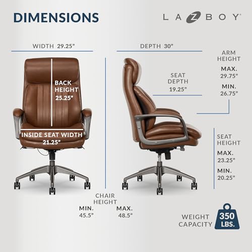 Vegan Leather Ergonomic Office Chair with Memory Foam Lumbar Support, Black H4123