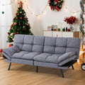 Convertible Futon Bed,Gray Memory Foam Sofa Loveseat Sofabed, Light Grey
