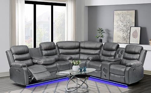 Brown Recliner Sectional Sofa I67754