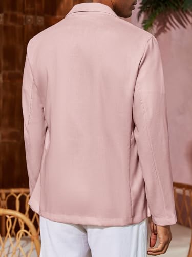 Men's Casual Linen Blazer Suit Jacket Slim Fit Lightweight N6986