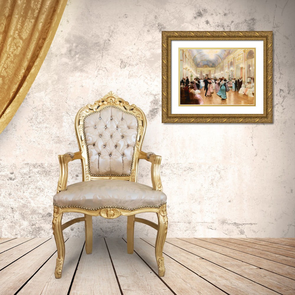 32x25 Gold Ornate Wood Framed Double Matting Museum Art Print O451