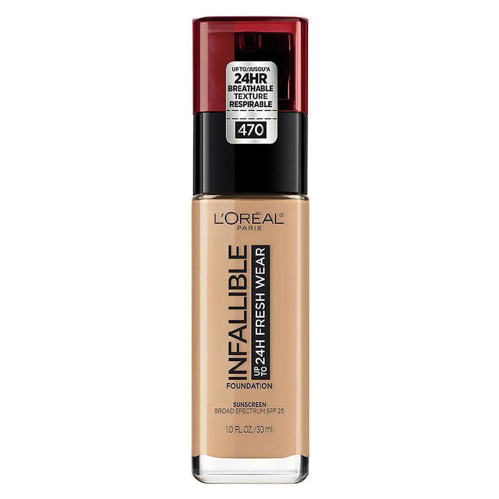 L'Oreal Paris Infallible 24 Hour Fresh Wear Foundation, Lightweight, Radiant Honey 1.0fl oz Pack of 2