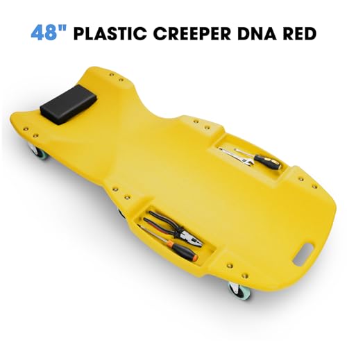 Low Profile Automotive Creeper with Padded Headrest, Red U80837