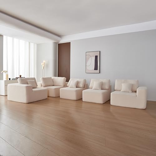 Modular U-Shaped Sectional Sofa with Chaise, 5-Seat, Gray M21240